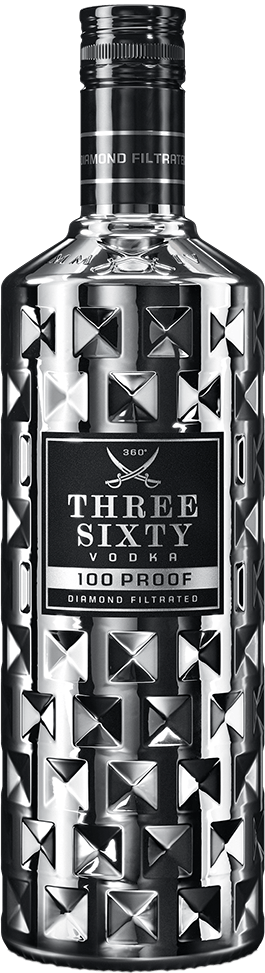 VODKA- THREE SIXTY COFFRET 3L + 4 VERRES, Planète Soif